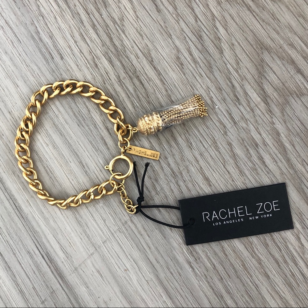 Rachel Zoe Gold chain bracelet with tassel